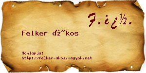 Felker Ákos névjegykártya