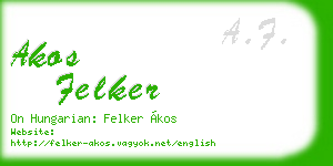akos felker business card